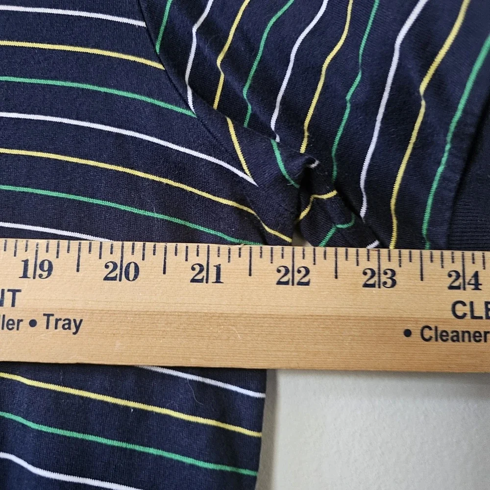 Polo Ralph Lauren Polo Shirt Men's Size Large Pro Fit Blue Striped Big Pony Nice